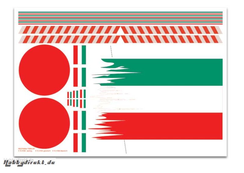 Dekorbogen Twin-Jet gr/w/rt Multiplex 724105