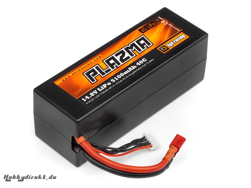 Plazma 14.8V 5100mAh 40C Lipo Stick eckig Deans HPI 107225