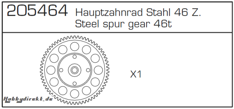 CY-2 Hauptzahnrad 46 Zähne Stahl Carson 500205464