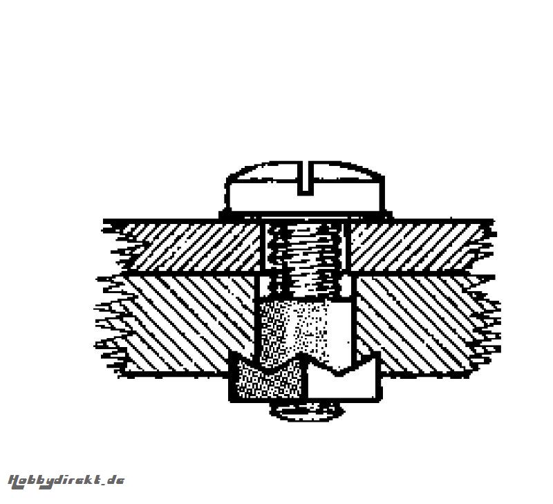 Einschlagmutter M 2,6 P10 Graupner 728.26