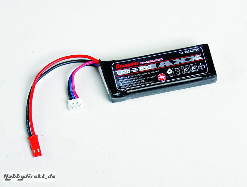 LiPo-Akku V-MAXX 30C2/850 7,4V BEC Graupner 7624.2BEC