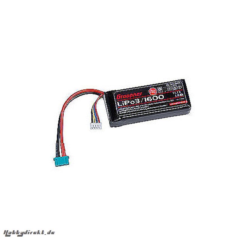 LiPo-battery 20C 3/1600 11.1V Graupner 7634.3MG6