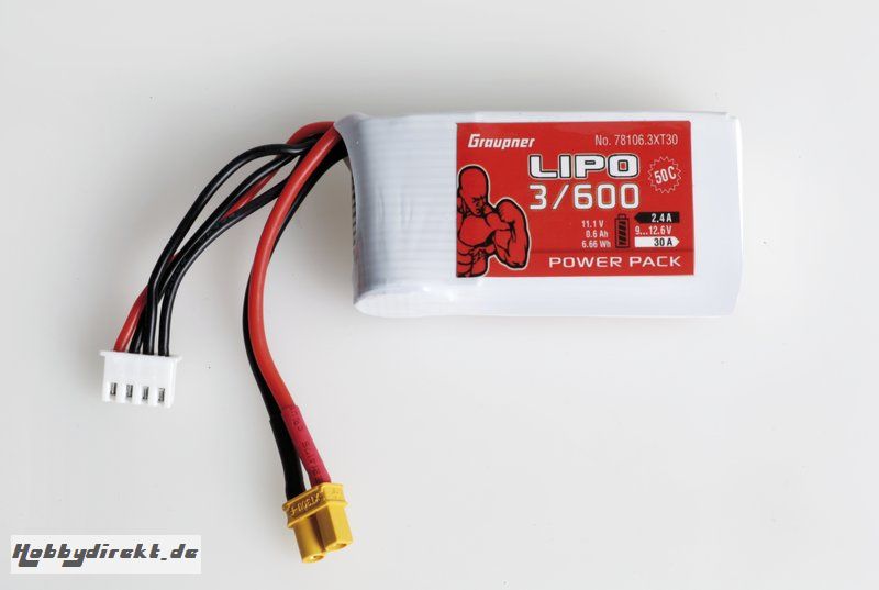 Power Pack LiPo 3/600 11,1 V 50C XT-30 Graupner 78106.3XT30