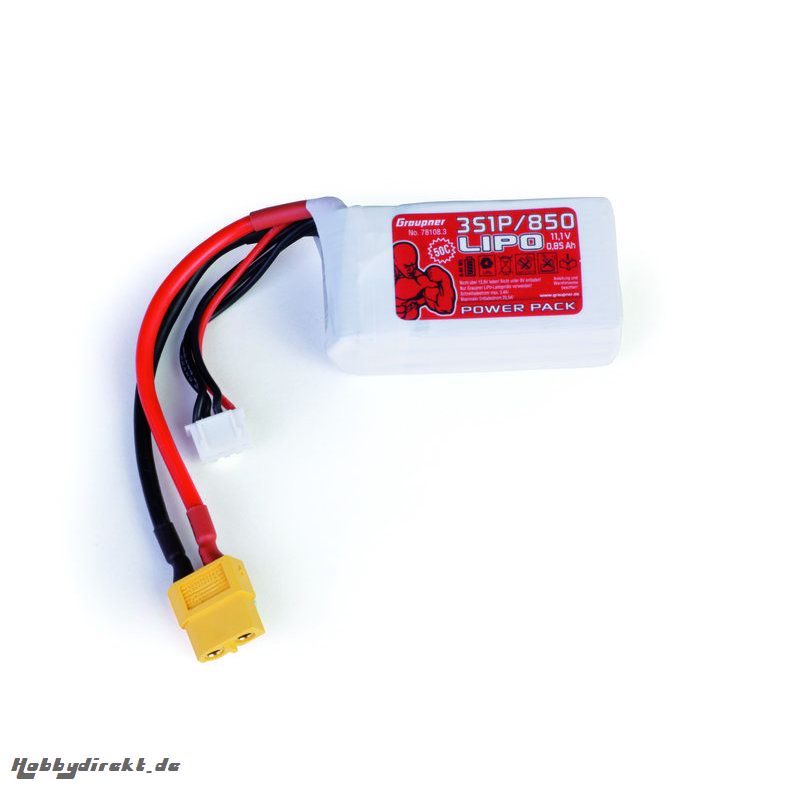 Power Pack LiPo 3/850 11,1 V 50C XT60 Graupner 78108.3