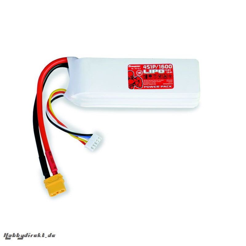 Power Pack LiPo 4/1600 14,8 V 70C XT60 Graupner 78116.4