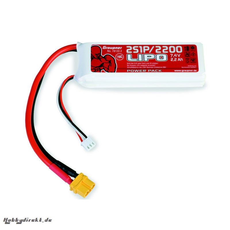 Power Pack LiPo 2/2200 7,4 V Graupner 78122.2