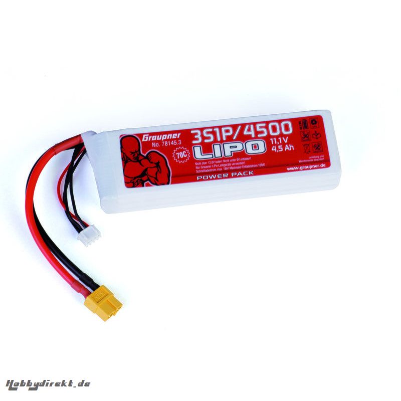 Power Pack LiPo 3/4500 11,1 V 70C XT60 Graupner 78145.3