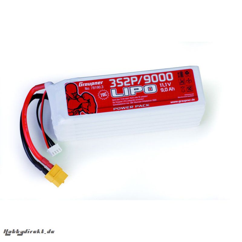 Power Pack LiPo 3/9000 11,1 V 70C XT60 Graupner 78190.3