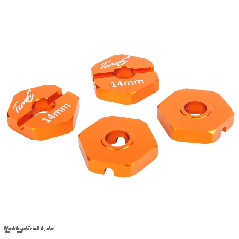 Aluminium Radmitnehmer 14mm orange 1:10 4WD (4 St.) Absima TU0440OR