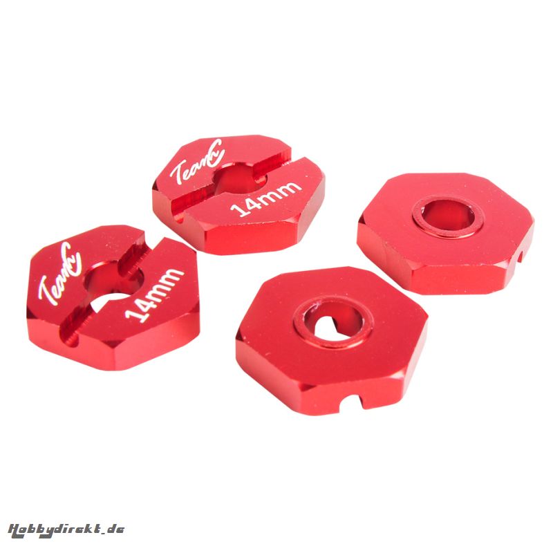 Aluminium Radmitnehmer 14mm rot 1:10 4WD (4 St.) Absima TU0440R