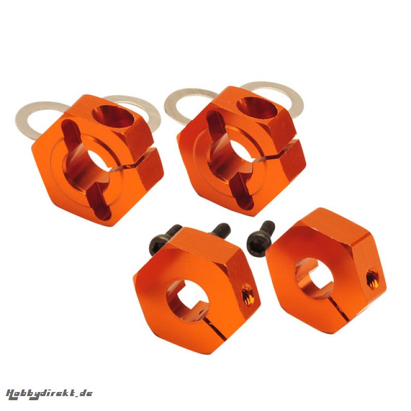 Aluminium Sechskantmitnehmer orange 12mm (4 St.) Comp. Buggy 2WD/4WD Absima TU0466