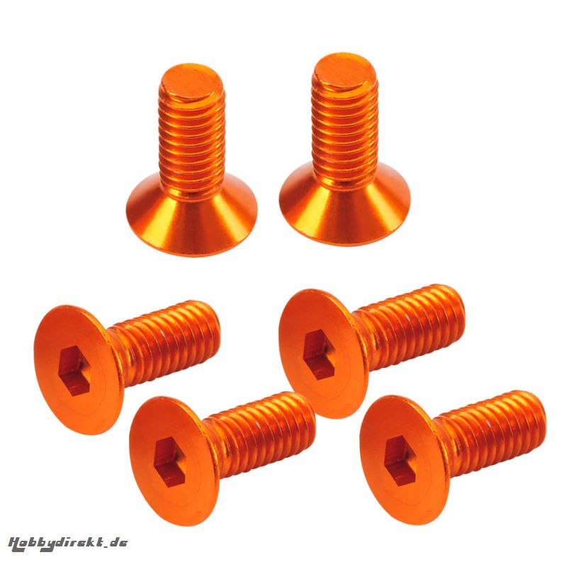 3x8mm Innensechskantschraube Senkkopf orange (6 St.) Absima TU1038