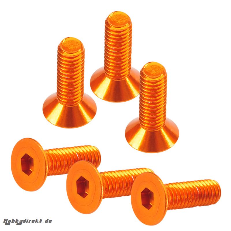 3x10mm Innensechskantschraube Senkkopf orange (6 St.) Absima TU1039