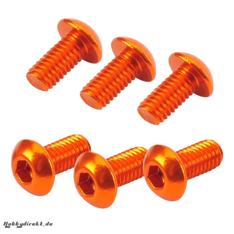 3x6mm Innensechskantschraube Rundkopf orange (6 St.) Absima TU1046