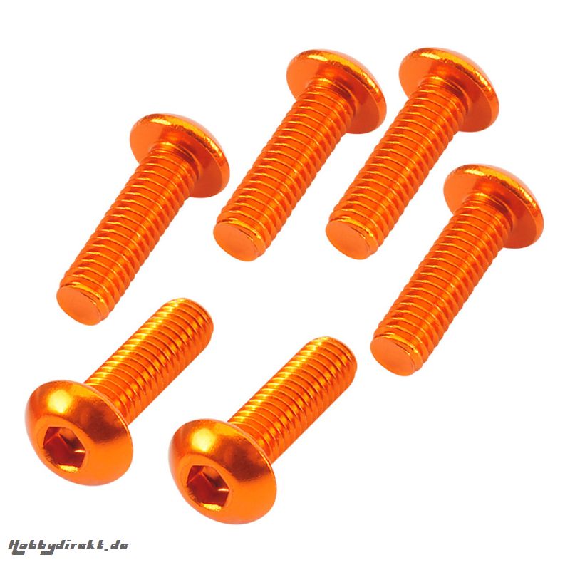 3x10mm Innensechskantschraube Rundkopf orange (6 St.) Absima TU1049