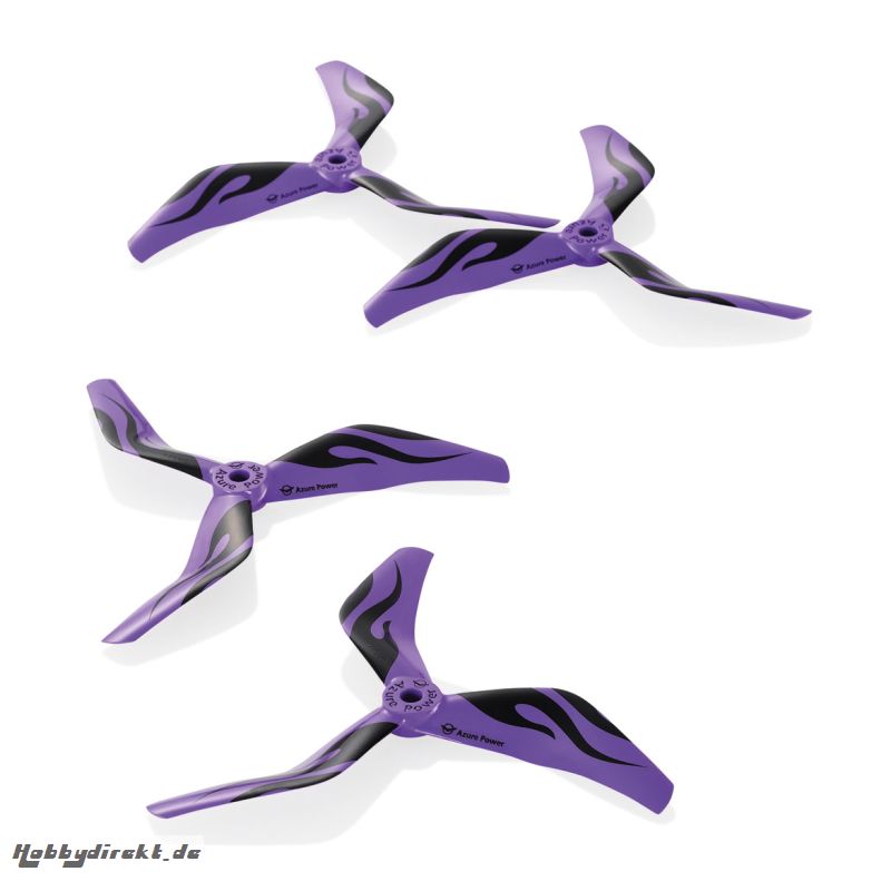 RACE V2 3-BLATT 5045 PROPELLER VIOLETT, 2X CW + 2X CCW 5MM BOHRUNG PC/GFK Robbe 50450319_V2