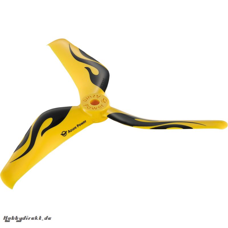 RACE 3-BLATT 5150 PROPELLER SPEZ. GELB SPEED 2XCW + 2X CCW 5MM BOHRUNG PC Robbe 51500304