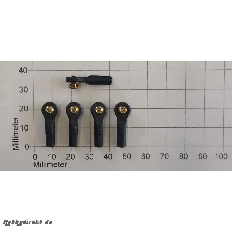 KUGELPFANNE MIT KUGELZAPFEN (BOHR. D2) D4,8XL24MMXD2 5STK. Robbe 5205