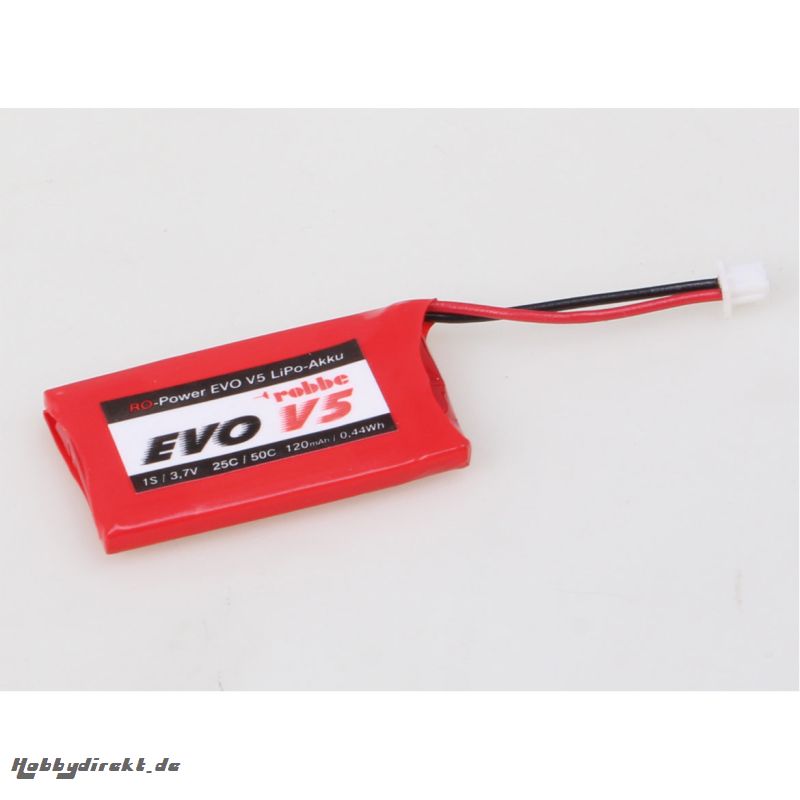 RO-POWER EVO V5 25(50)C 3,7 VOLT 1S 120MAH MIT ULTRA MICRO STECKER (UMX/JST 1.25) LIPO AKKU Robbe 6503