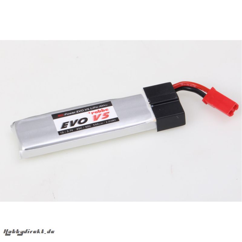 RO-POWER EVO V5 25(50)C 3,7 VOLT 1S 550MAH MIT JST STECKER LIPO AKKU Robbe 6522