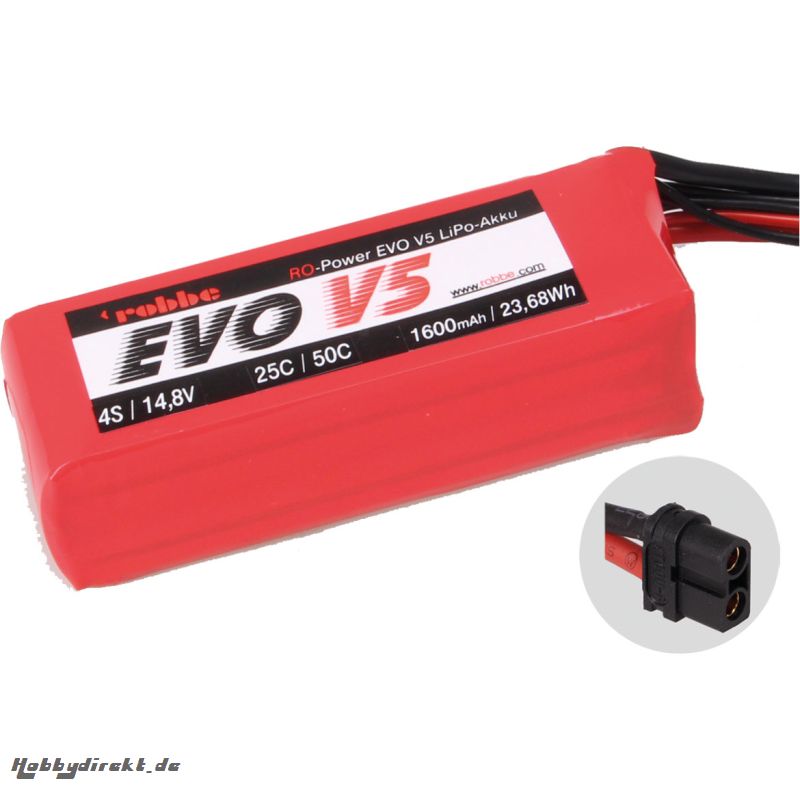 RO-POWER EVO V5 25(50)C 14,8 VOLT 4S 1600MAH LIPO AKKU Robbe 6535