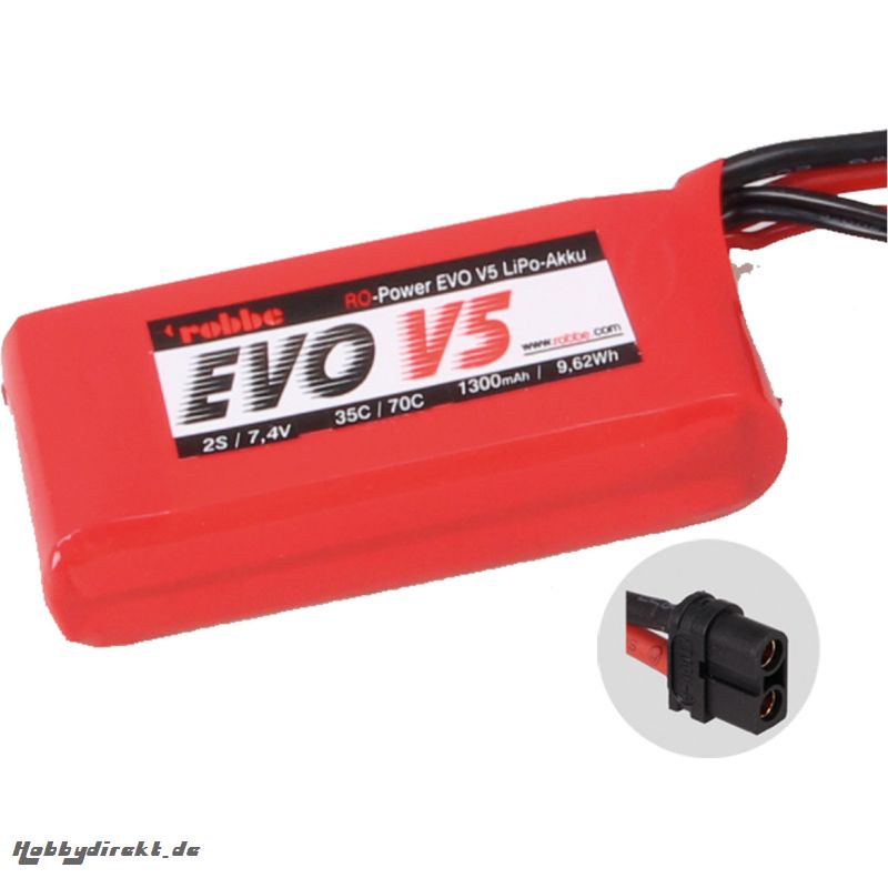 RO-POWER EVO V5 35(70)C 7,4 VOLT 2S 1300MAH LIPO AKKU Robbe 6554