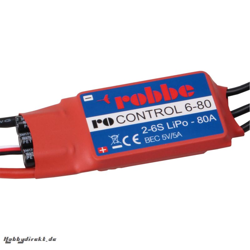 RO-CONTROL 6-80 2-6S -80(100A) BRUSHLESS REGLER 5V/5A SCHALT-BEC Robbe 8710