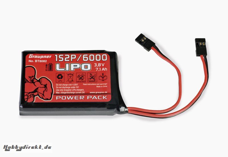 Senderakku LiPo 1S2P/6000 3,8 V TX 27Wh Graupner BT8082