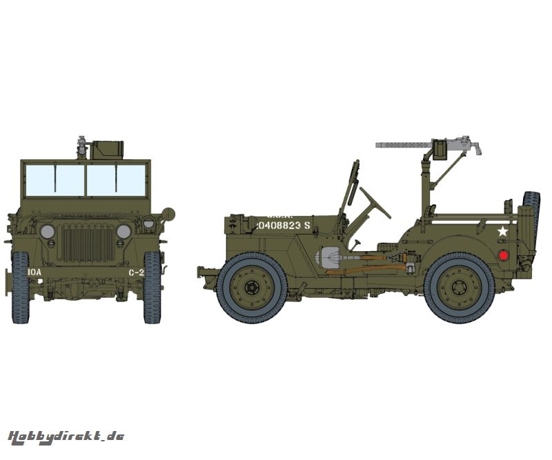 1:6 1/4Ton4x4 Truck w/.30-cal MachineGun Carson 75050 500075050