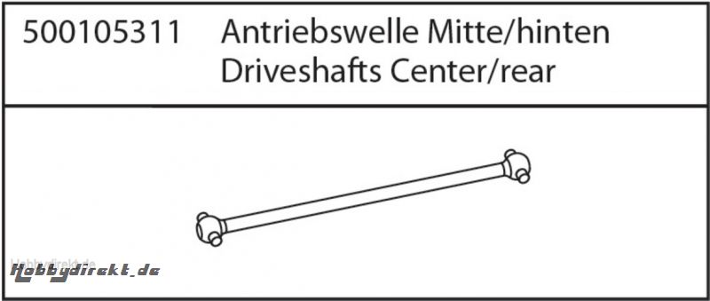 X10NB/NT Antriebswelle Mitte hinten Carson 105311 500105311