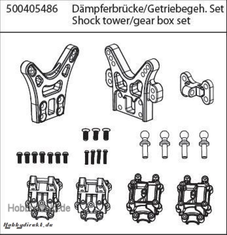 X10ET-XL Dämpferbr./Getriebegeh.-Set Carson 405486 500405486