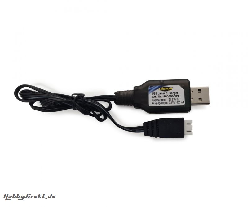 USB-Lader 7,4V/1000mAh Li-Ion XHP-Steck. Carson 606089 500606089