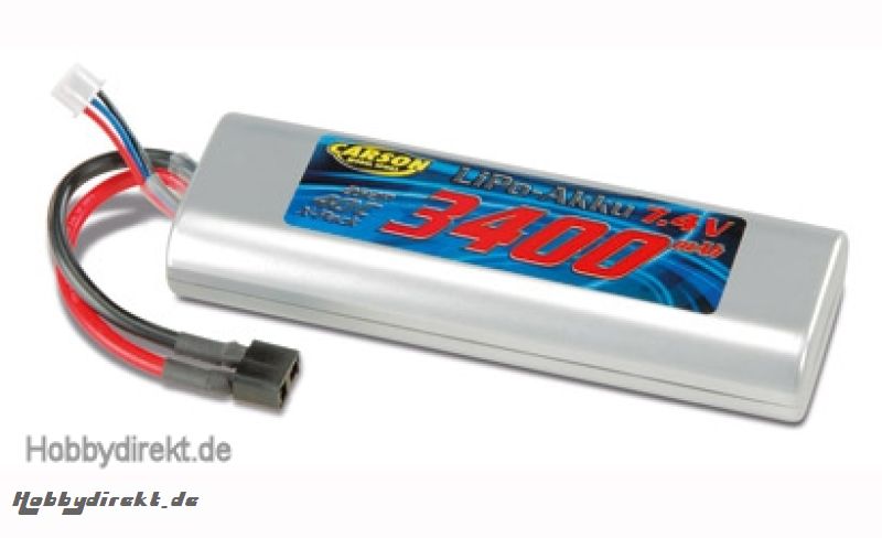 Li-Po RacingPack 7,4V/3400mAh 40C T-Plug Carson 608098 500608098