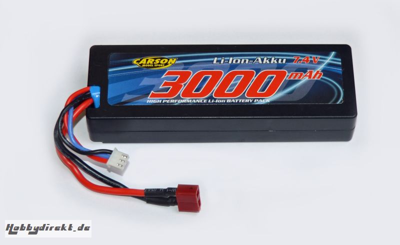 Li-Ion Akku 7,4V, 3000mAh, T-Plug Carson 608157 500608157