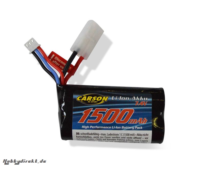 Li-Ion Ersatzakku FE-Linie 7,4V 1500mAh Carson 608199 500608199