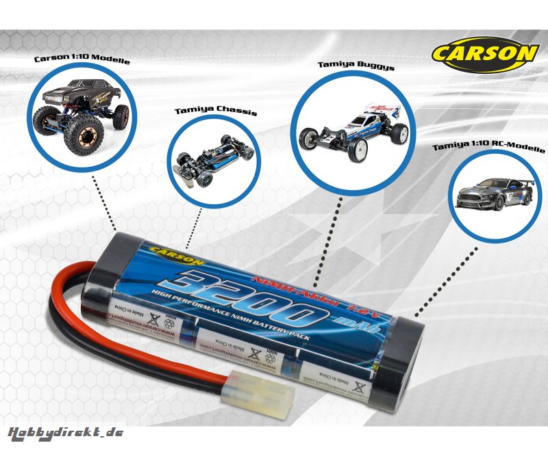 Akku Racing Pack 7,2V/3200mAh NiMH Carson 608213 500608213