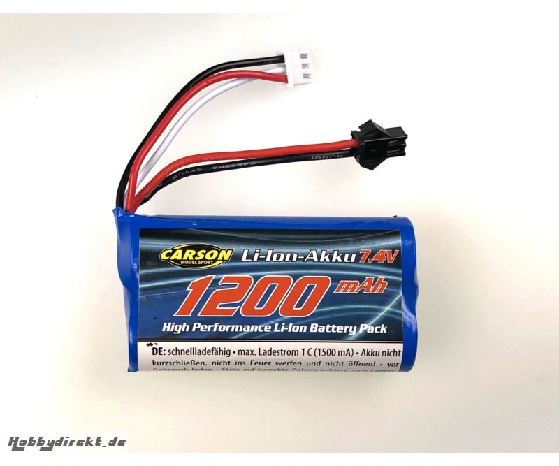 7,4V/1200mAh LiION Akku : 404155 JST Carson 608236 500608236