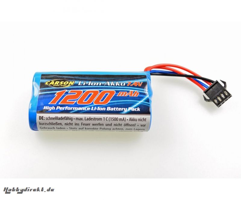 7,4V/1200mAh LiION Akku : 500907321 JST Carson 608257 500608257