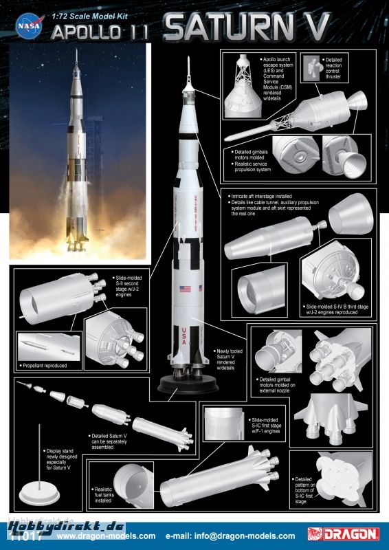 1:72 Apollo 11 Saturn V Carson 711017 500711017