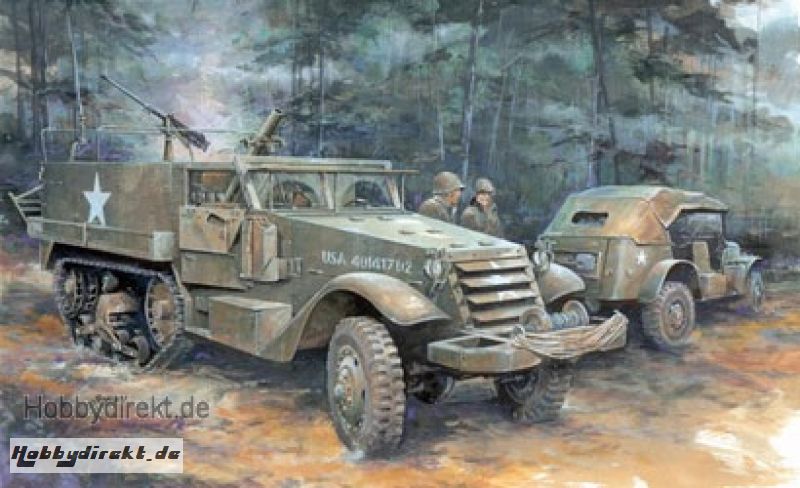 1:35 WWII US M21 Halbkette m. Mörser&MG Carson 776362 500776362