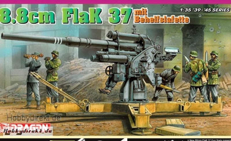 Flak 37 mit Behelfslafette 8,8cm 1:35 Carson 776523 500776523