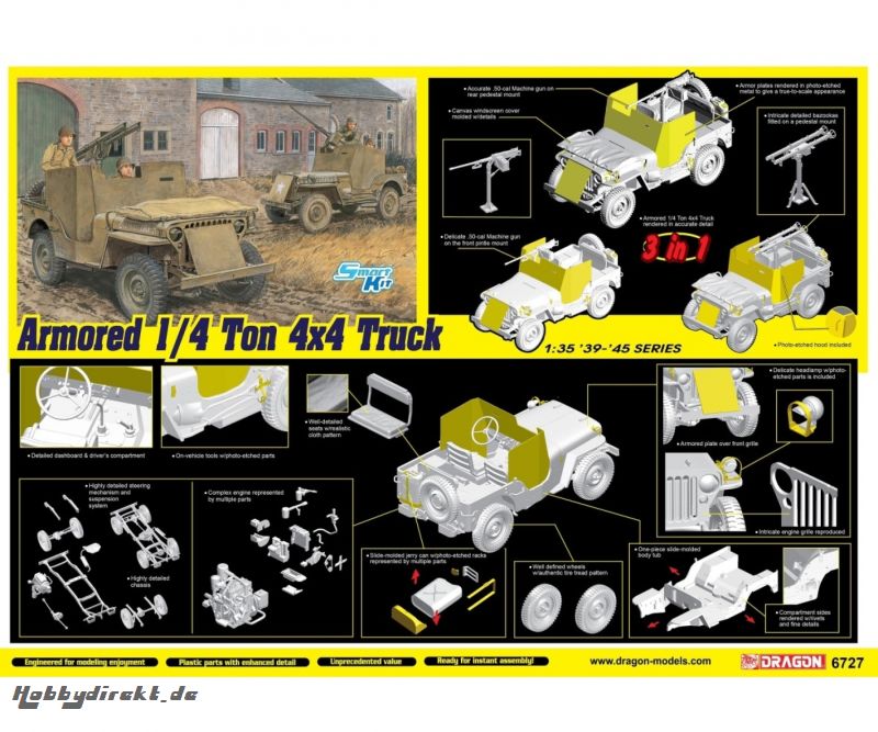 1:35 Armored 1/4-Ton 4x4 Truck w/.50-cal Carson 776727 500776727