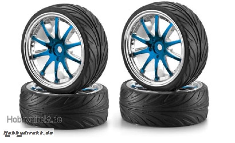 1:10 BigWheel-Set 02 10Spei blau/chro(4) Carson 900081 500900081