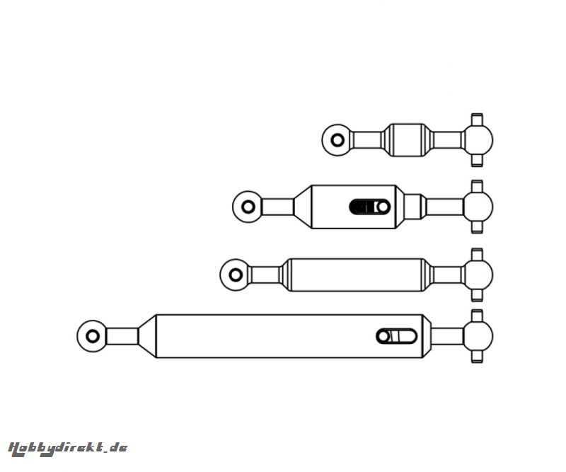 1:14 Antriebswellen-Set (4) 6x6 Ausgl. Carson 907635 500907635