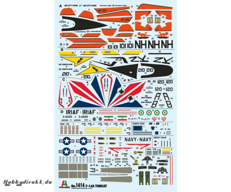 1:72 F-14A Tomcat Recessed Line Panels Carson 1414 510001414