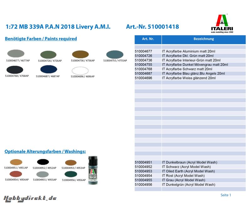 1:72 MB 339A P.A.N 2018 Livery A.M.I. Carson 1418 510001418