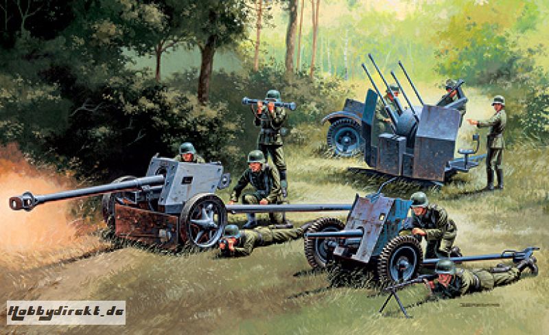 1:72 German Guns Set: PAK35-PAK40-FLAK38 Carson 7026 510007026