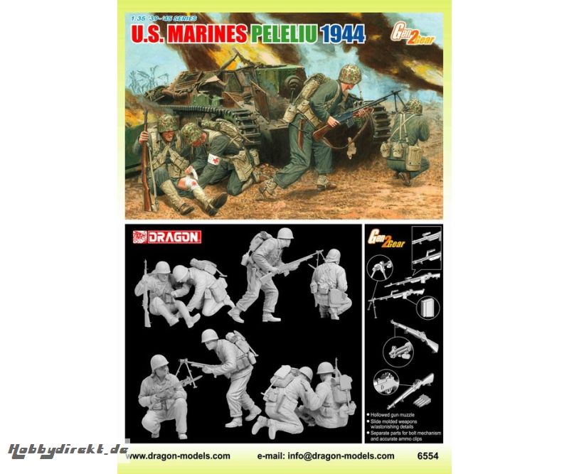 1:35 WWII Fig.-Set US Marines Peleliu44 Carson 6554 540006554