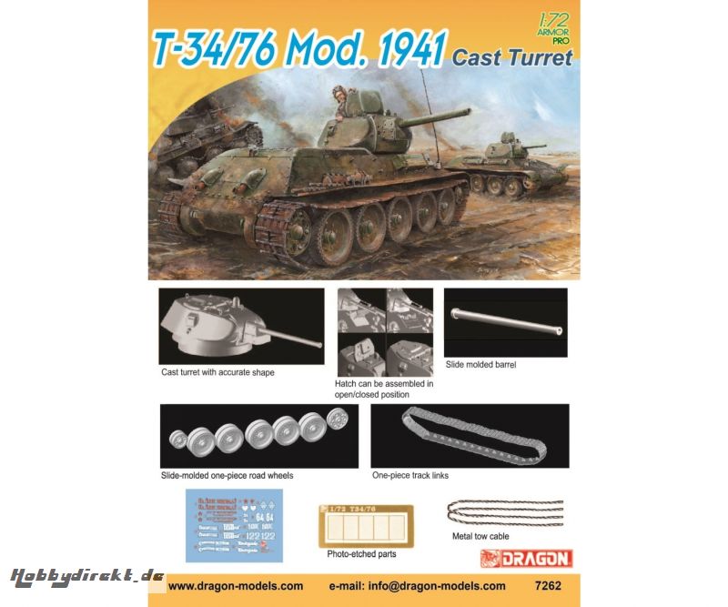 1:72 T-34/76 Mod.1941 Cast Turret Carson 7262 540007262