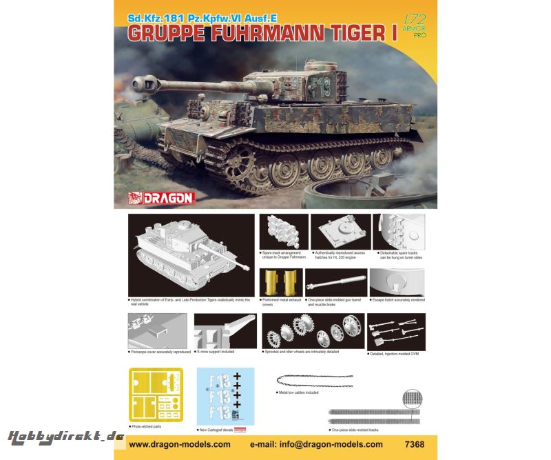 1:72 Sd.Kfz.181 Pz.Kpfw.VI Ausf.E TigerI Carson 7368 540007368